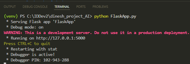 Link in the VS Code terminal