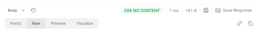 Response with no content upon deletion